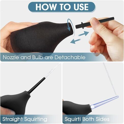 Anal Douche Enema Bulb Kit for Men & Women, 7.9oz Silicone Colon Cleansing Kit with 5 Comfortable Nozzles in Kuwait