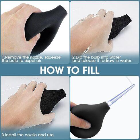 Anal Douche Enema Bulb Kit for Men & Women, 7.9oz Silicone Colon Cleansing Kit with 5 Comfortable Nozzles in Kuwait