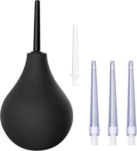 Anal Douche Enema Bulb Kit for Men & Women, 7.9oz Silicone Colon Cleansing Kit with 5 Comfortable Nozzles in Kuwait