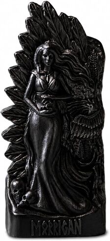 Morrigan Statue, Goddess Wooden Statue Wooden Carved Statuette Statue for the Home Altar, Norse Mythology Goddesses, Altar Crafts, Creative Desktop Decorations (Wood) in Kuwait