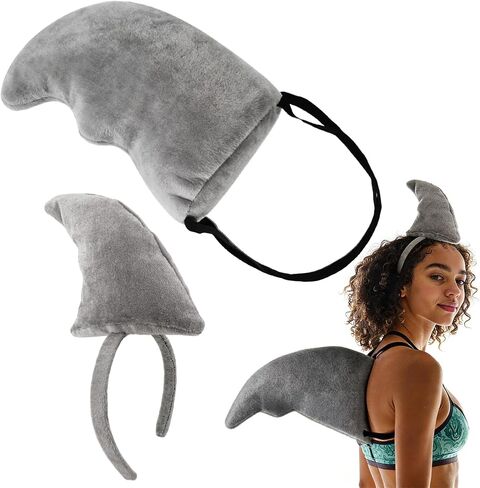 Shark Fin Headband Set with Shoulder Strap, Gray Ocean Theme Party Accessories, Adult Event Wear for Halloween and Sea-Themed Parties in Kuwait