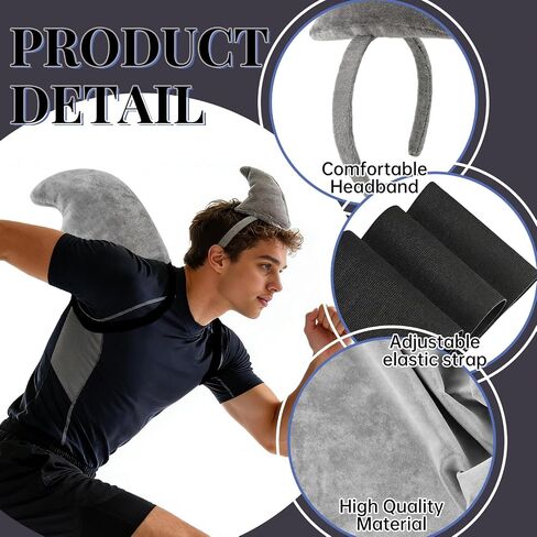 Shark Fin Headband Set with Shoulder Strap, Gray Ocean Theme Party Accessories, Adult Event Wear for Halloween and Sea-Themed Parties in Kuwait