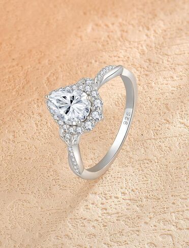 Moissanite Engagement Ring 1.25CT D Color VVS1 Clarity Pear Shaped 925 Sterling Silver Rings Bridal Wedding Promise Ring Jewelry for Women with Certificate Size 5-10 in Saudi Arabia