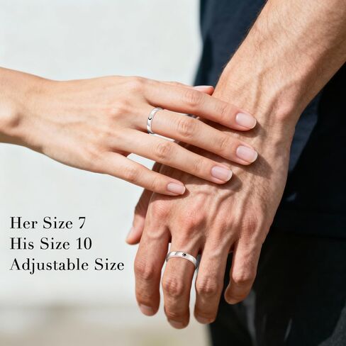 Sun and Moon Matching Rings for Couples Rings for Him and Her Set Sterling Silver Adjustable Promise Wedding Engagement Jewelry Gifts in Kuwait