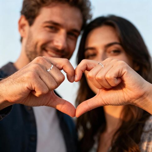 Sun and Moon Matching Rings for Couples Rings for Him and Her Set Sterling Silver Adjustable Promise Wedding Engagement Jewelry Gifts in Kuwait
