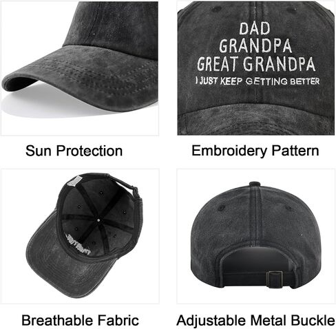 The Man The Myth The Legend Grandpa Hat for Men, Adjustable Embroidered Father's Day Birthday Gifts Grandfather Baseball Cap in Kuwait