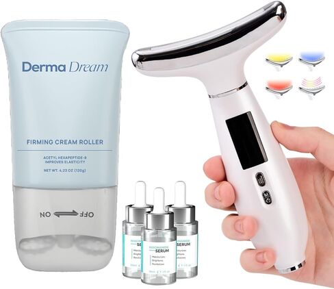 MyDerma Dream MyoGlow PRO + MyoRoll + 3X Niacinamide | LED Arm, Neck, and Face Total Body Massaging Device in Saudi Arabia