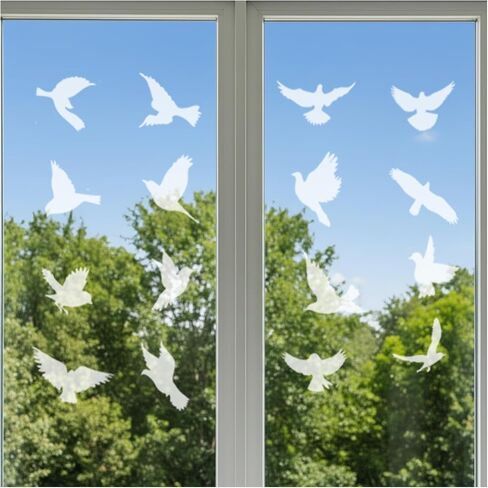 16Pcs Anti Collision Window Decals for Bird Strikes, UV Reflective Bird Stickers to Prevent Window Collisions, Reusable Static Cling for Glass Doors & Windows (Clear) in Saudi Arabia