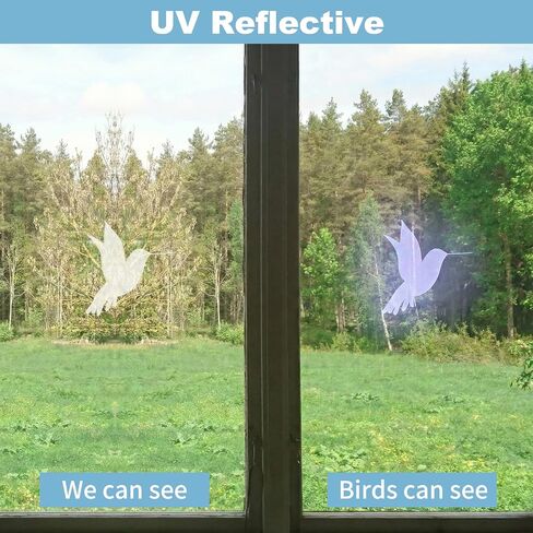 16Pcs Anti Collision Window Decals for Bird Strikes, UV Reflective Bird Stickers to Prevent Window Collisions, Reusable Static Cling for Glass Doors & Windows (Clear) in Saudi Arabia