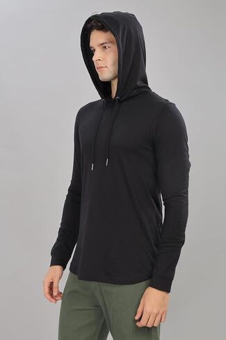 Klizzer Long Sleeve Hoodie for Men, 100% Cotton, Lightweight Gym Hoodies for Workout, Muscle-Fit Athletic Hooded T Shirt in Saudi Arabia