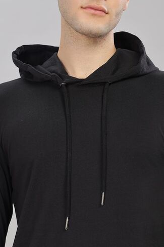 Klizzer Long Sleeve Hoodie for Men, 100% Cotton, Lightweight Gym Hoodies for Workout, Muscle-Fit Athletic Hooded T Shirt in Saudi Arabia