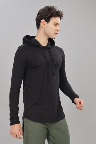 Klizzer Long Sleeve Hoodie for Men, 100% Cotton, Lightweight Gym Hoodies for Workout, Muscle-Fit Athletic Hooded T Shirt in Saudi Arabia