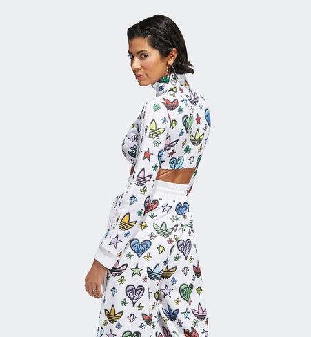 adidas ORIGINALS WOMEN’S JEREMY SCOTT MONOGRAM CROP TRACK TOP, WHITE, 2XS in Kuwait