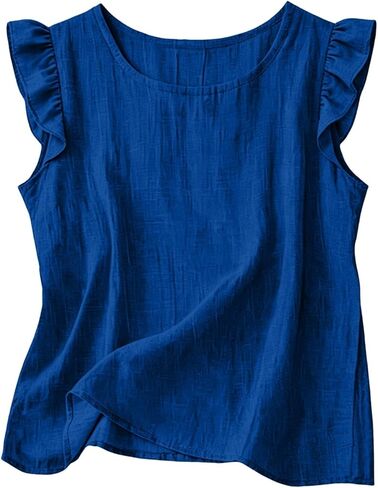Linen Tops for Women 2026 Sleeveless Oversized Tank 100% Linen Shirts Loose Lightweight Summer Casual Gauze Blouses in Saudi Arabia
