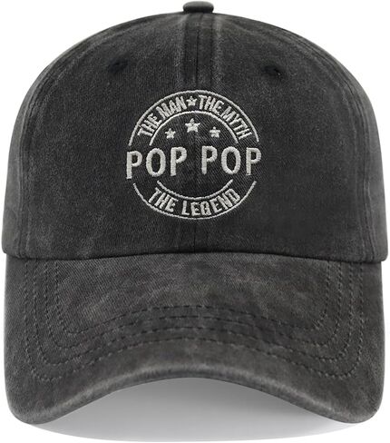 The Man The Myth The Legend Grandpa Hat for Men, Adjustable Embroidered Father's Day Birthday Gifts Grandfather Baseball Cap in Kuwait