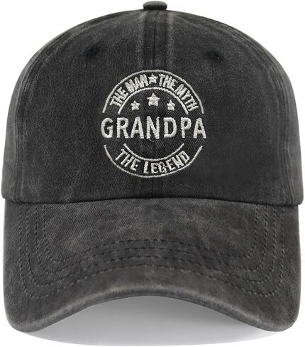 The Man The Myth The Legend Grandpa Hat for Men, Adjustable Embroidered Father's Day Birthday Gifts Grandfather Baseball Cap in Kuwait