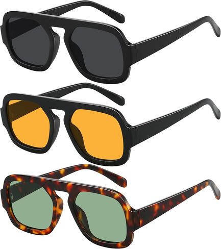 Square Aviator Sunglasses Womens - Trendy Sun Glasses for Women Men UV Protection Lightweight Comfortable Shades in Kuwait