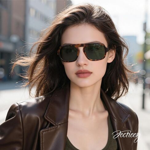 Square Aviator Sunglasses Womens - Trendy Sun Glasses for Women Men UV Protection Lightweight Comfortable Shades in Kuwait