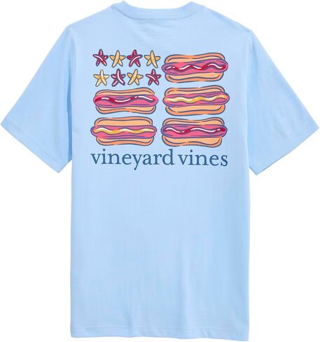 تي شيرت Vineyard Vines للأولاد هوت دوج بعلم الولايات المتحدة الأمريكية بأكمام قصيرة وجيب in Kuwait