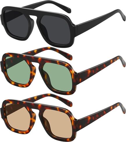 Square Aviator Sunglasses Womens - Trendy Sun Glasses for Women Men UV Protection Lightweight Comfortable Shades in Saudi Arabia