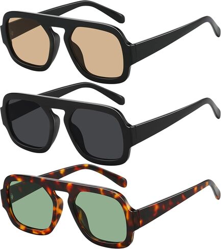 Square Aviator Sunglasses Womens - Trendy Sun Glasses for Women Men UV Protection Lightweight Comfortable Shades in Kuwait