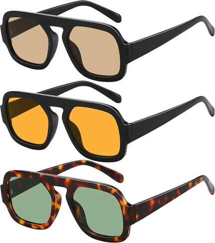 Square Aviator Sunglasses Womens - Trendy Sun Glasses for Women Men UV Protection Lightweight Comfortable Shades in Kuwait