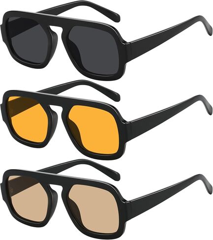 Square Aviator Sunglasses Womens - Trendy Sun Glasses for Women Men UV Protection Lightweight Comfortable Shades in Kuwait