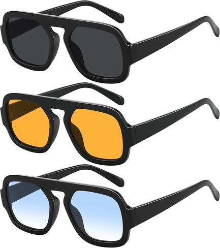 Square Aviator Sunglasses Womens - Trendy Sun Glasses for Women Men UV Protection Lightweight Comfortable Shades in Kuwait
