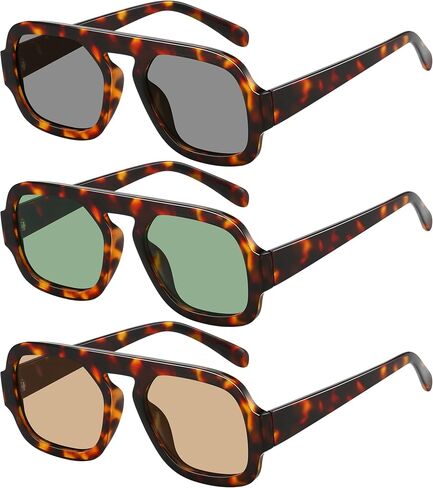 Square Aviator Sunglasses Womens - Trendy Sun Glasses for Women Men UV Protection Lightweight Comfortable Shades in Kuwait