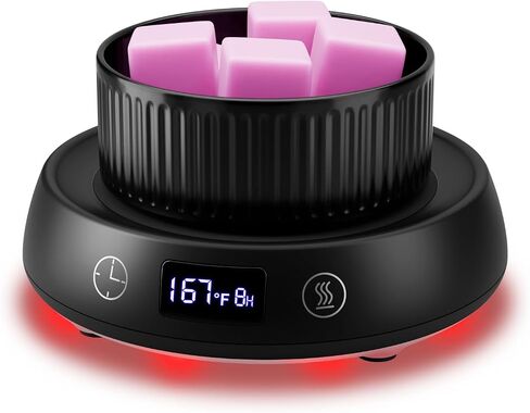 4-in-1 Wax Melt Warmer, Candle Warmer with Delay Start Timer, Fragrance Scented Wax Melter Wax Cube Warmer with 3 Color Light for Home Bedroom Spa Office, 8H Auto Shut Off (Black) in Saudi Arabia