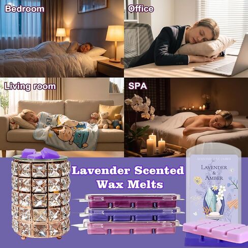 STRN Wax Melts, Lavender Scented Wax Melt for Wax Warmers, 4 Scents of Lavender & Amber, Vanilla, Juniper, Geranium, Long-Lasting Wax Cubes – 4 x 2.5oz for Home Fragrance, Spa, Office, Bedroom in Saudi Arabia