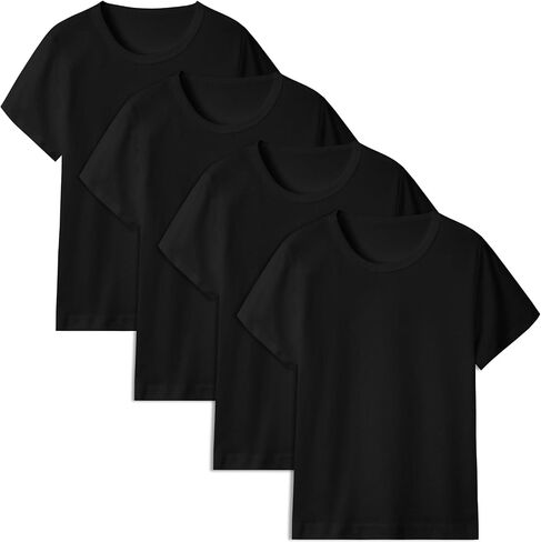 4 Pack Cotton Boys T Shirts Kids Short Sleeve Tops Summer Tee Shirts Clothes for Toddlers in Kuwait