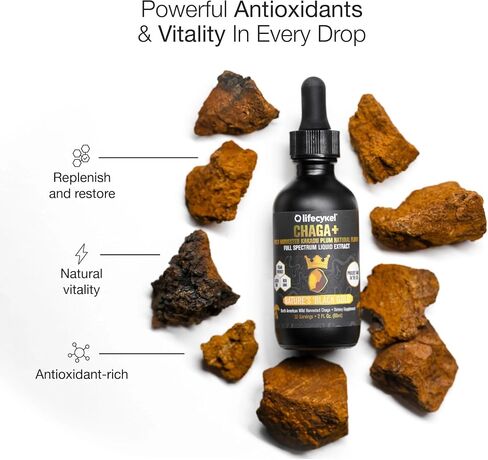 Life Cykel Mongolia Warrior Pack – Chaga Mushroom Extract Liquid 30ml + Shilajit Gummies 10 Count – Double Extract Tincture with Kakadu Plum – Natural Antioxidant and Mineral Wellness Bundle in Saudi Arabia