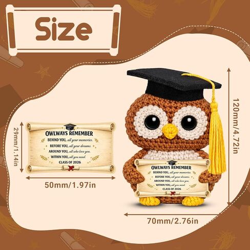 Graduation 2026 Gifts for Women Her College High School Graduation Class of 2026 Gifts for Him Her Positive Crochet Owl Gift for Women Men Graduation Gift Ideas Easter Basket Stuffers for Graduate in Kuwait