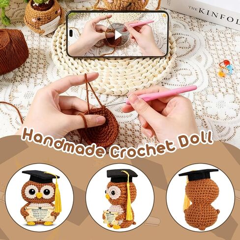 Graduation 2026 Gifts for Women Her College High School Graduation Class of 2026 Gifts for Him Her Positive Crochet Owl Gift for Women Men Graduation Gift Ideas Easter Basket Stuffers for Graduate in Kuwait