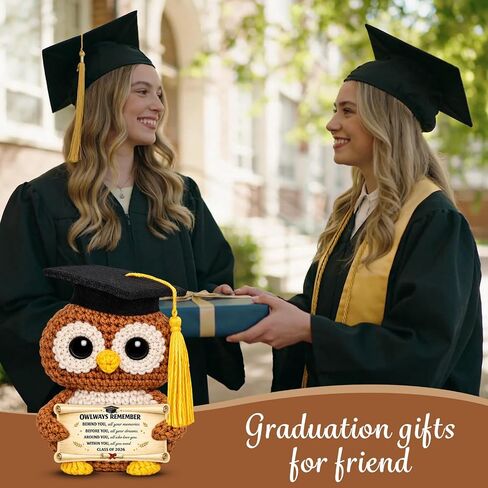 Graduation 2026 Gifts for Women Her College High School Graduation Class of 2026 Gifts for Him Her Positive Crochet Owl Gift for Women Men Graduation Gift Ideas Easter Basket Stuffers for Graduate in Kuwait