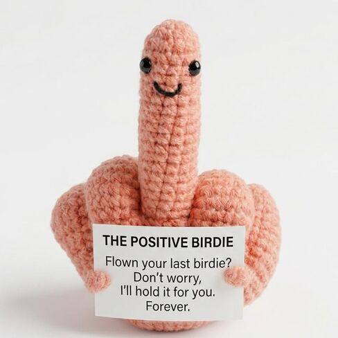 Middle Finger Crochet Doll, Funny Flip the Bird Emotional Support Gift for Adults, Sarcastic Gag Gift for Coworkers Friends, Office Desk Decor in Saudi Arabia