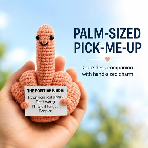 Middle Finger Crochet Doll, Funny Flip the Bird Emotional Support Gift for Adults, Sarcastic Gag Gift for Coworkers Friends, Office Desk Decor in Saudi Arabia