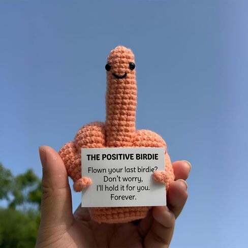 Middle Finger Crochet Doll, Funny Flip the Bird Emotional Support Gift for Adults, Sarcastic Gag Gift for Coworkers Friends, Office Desk Decor in Saudi Arabia