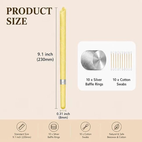 Ear Cleaning Candle and Ear Wax Removal Kit - 10 Pieces- Convenient to Use (1) in Kuwait