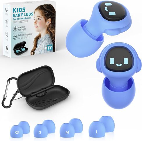 Kids Ear Plugs for 5-12 Yr, 27 dB Noise Reduction Extra Small Earplugs, Ear Plugs for Kids for Noise Sensitivity, Socializing, Sleep, Focus, 4 Sizes Ear Tips in XS-L (Purple) in Saudi Arabia