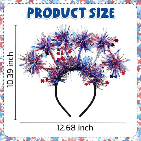 4th of July Patriotic Headband for Women Girls, Red White Blue Hair Accessories for Independence Day Celebrations in Kuwait