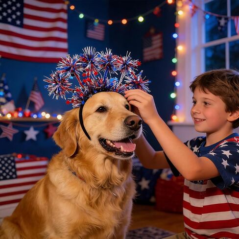 4th of July Patriotic Headband for Women Girls, Red White Blue Hair Accessories for Independence Day Celebrations in Kuwait