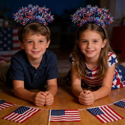 4th of July Patriotic Headband for Women Girls, Red White Blue Hair Accessories for Independence Day Celebrations in Kuwait