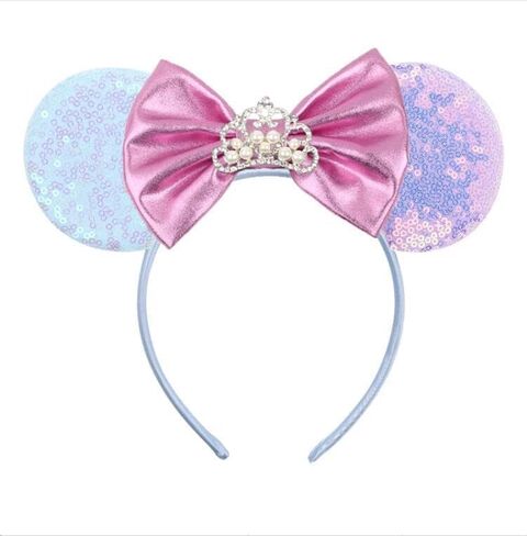 Mouse Ears Headband for Women, Pearl Hairbands Bow Headbands Princess Party Decorations Cosplay Costume Accessory in Saudi Arabia