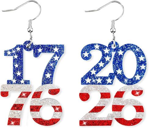 250 Anniversary USA Earrings 4th of July Patriotic Earrings for Women America 250th Anniversary Merchandise Accessories American Gifts in Kuwait