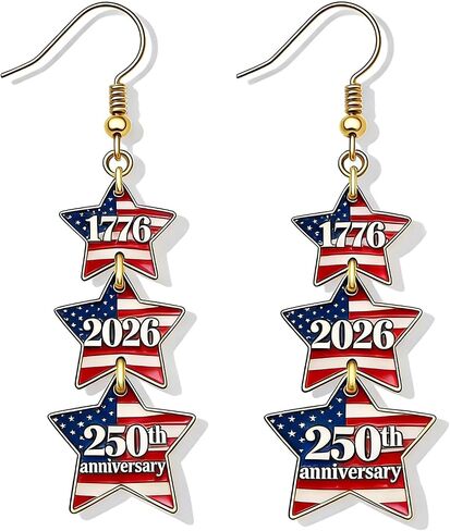 250 Anniversary USA Earrings 4th of July Patriotic Earrings for Women America 250th Anniversary Merchandise Accessories American Gifts in Kuwait