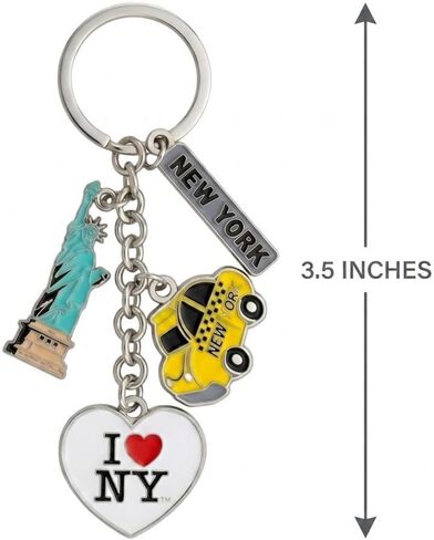 City-Souvenirs New York City Keychain, Unisex Adult, Multicolor, Metal, Travel Theme, Double Ring in Kuwait