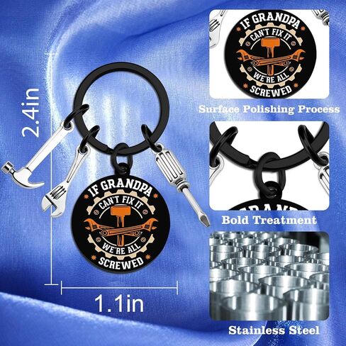 Funny Fathers Day Birthday Gifts for Grandpa Mechanic Handyman Keychain Cool Grandfather Father’s Day Birthday Gift Ideas Key Chain If Grandpa Can't Fix It We're All Screwed Keychain Accesories in Saudi Arabia
