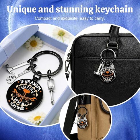 Funny Fathers Day Birthday Gifts for Grandpa Mechanic Handyman Keychain Cool Grandfather Father’s Day Birthday Gift Ideas Key Chain If Grandpa Can't Fix It We're All Screwed Keychain Accesories in Saudi Arabia